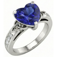 natural round sapphire 3.50ct ring front view