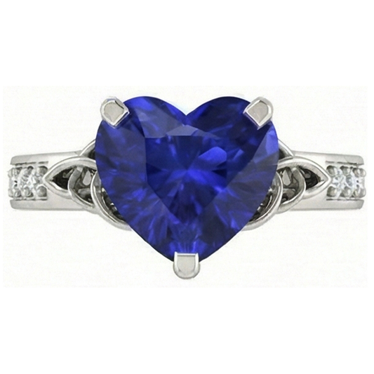 natural round sapphire 3.50ct ring side angle