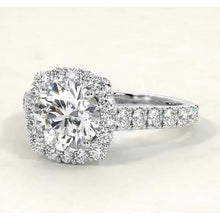 Vintage Style Natural Earth Mined Diamond Halo Ring 4.50 Carats White Gold 14K