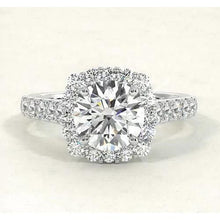 Vintage Style Natural Earth Mined Diamond Halo Ring 4.50 Carats White Gold 14K