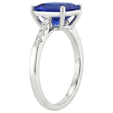 natural round sapphire 3.75ct ring profile view