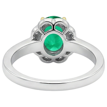 Natural Emerald Precious Stone Ring – back view