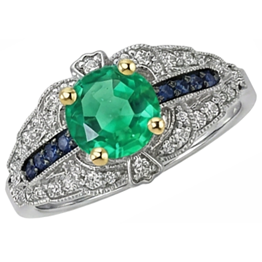 Sophisticated Colombian Emerald Gemstone Ring 2.50 ct – side view