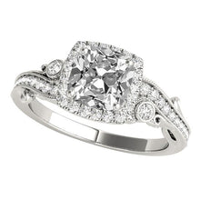 Vintage Style Halo Cushion Old Miner Genuine Diamond Ring 7.75 Carats Milgrain