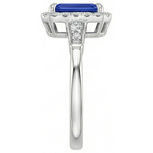 Vintage Style Halo Ring Emerald Ceylon Sapphire & Natural Earth Mined Diamond 4.25 Carats