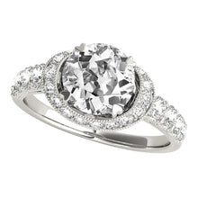 Vintage Style Halo Round Old Mine Cut Genuine Diamonds 6 Carats Milgrain