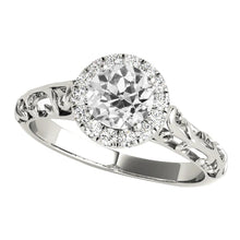 Vintage Style Halo Round Real Old European Diamond Ring 3.25 Carats