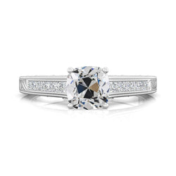 Vintage Style Lady's Ring Princess & Cushion Old Miner Natural Earth Mined Diamond 4.50 Carats