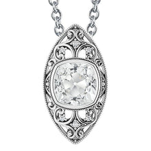 Vintage Style Natural Diamond Pendant Bezel Set Cushion Old Cut 5.50 Carats