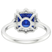 natural round sapphire 6ct ring close up detail