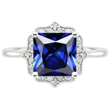 natural round sapphire 6ct ring top view