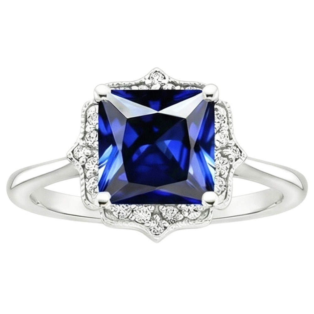 natural round sapphire 6ct ring profile view