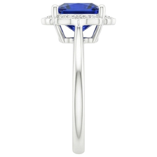 natural round sapphire 6ct ring on white background