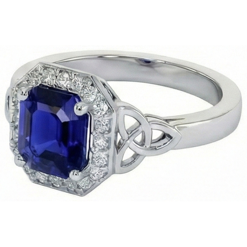 Vintage Style Natural Earth Mined Diamond & Emerald Sri Lankan Sapphire Ring 6 Carats New