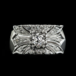 Vintage Style Old Miner Natural Earth Mined Diamond Ladies Ring 2 Carats Gold Milgrain