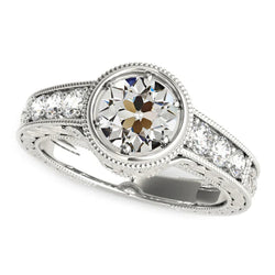 Vintage Style Old Miner Real Natural Earth Mined Diamond Ring Prong Set Jewellery 3 Carats