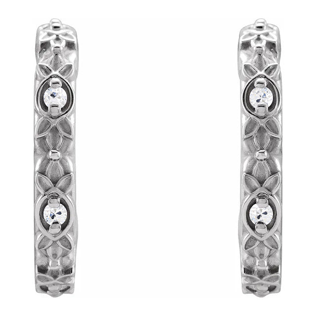 Vintage Style Open Hoop Earrings Natural Old Miner Diamonds 4 Carats