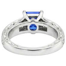 Vintage Style Princess Ceylon Sapphire & Natural Earth Mined Diamond Ring 5.50 Carats