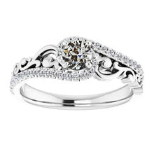 Vintage Style Real Round Old Mine Cut Diamond Ring 14K Gold 3 Carats