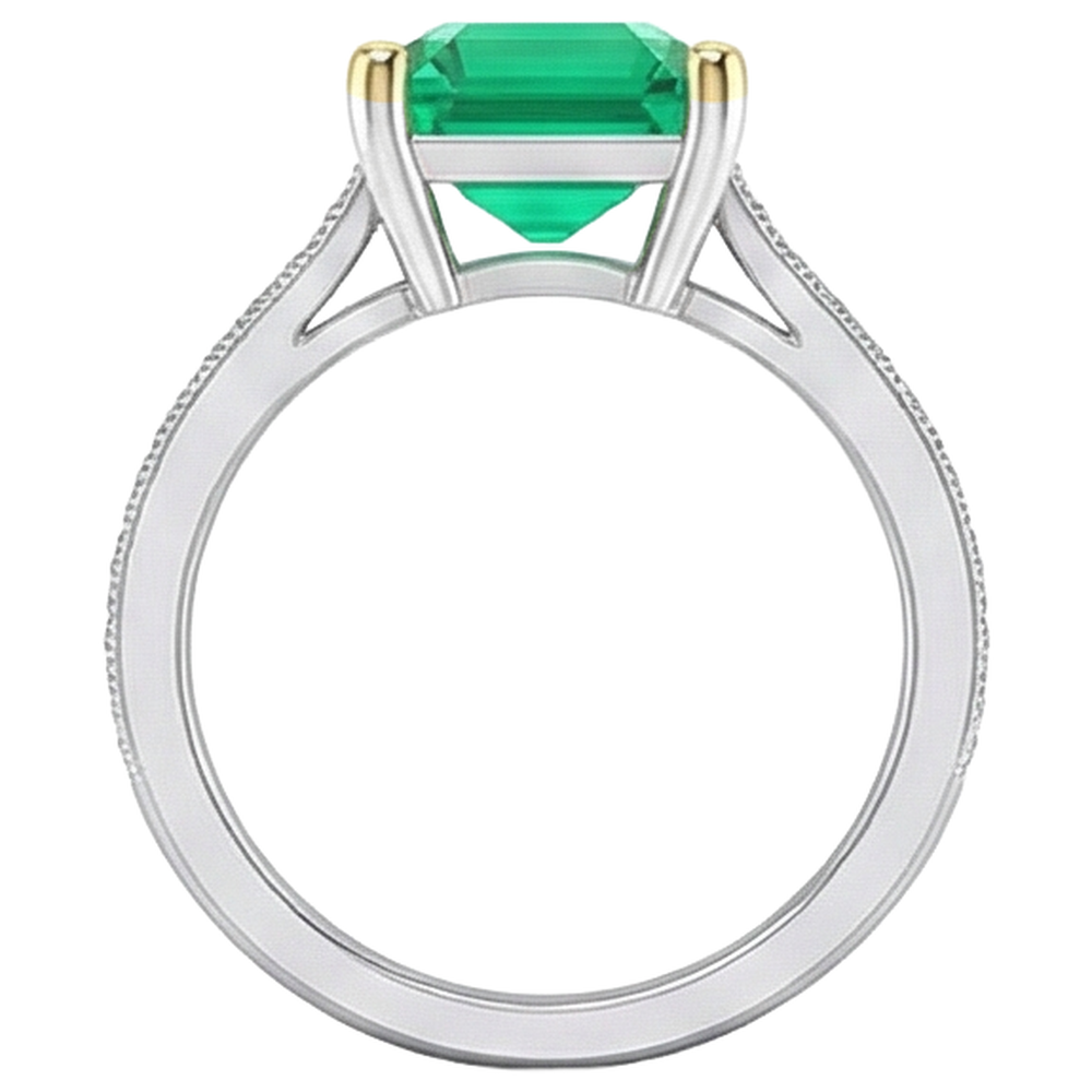 Real Emerald Gemstone Ring – top view