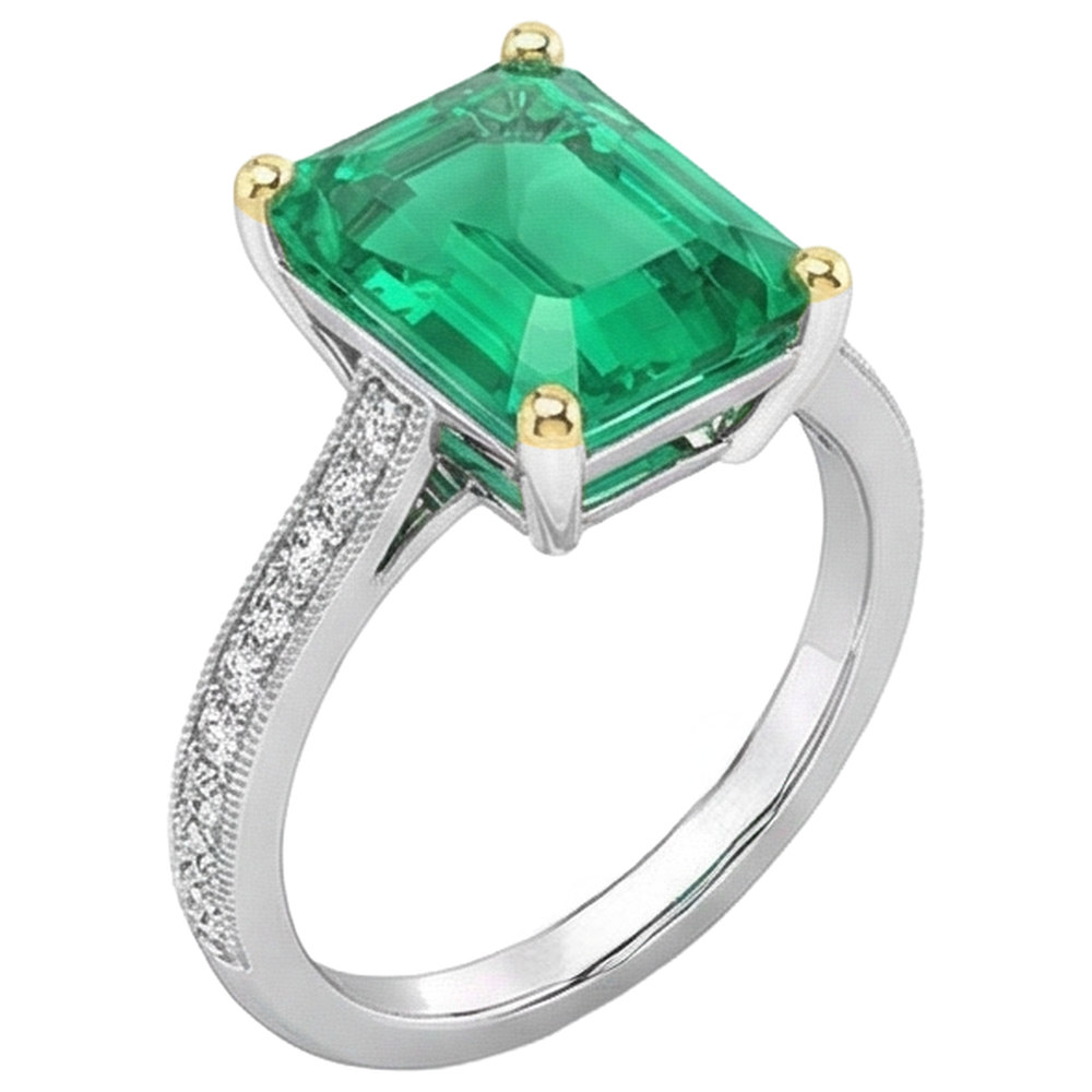 Shimmering Gemstone Ring 4 ct – side view