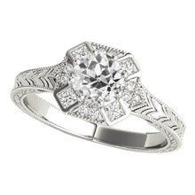 Vintage Style Round Halo Ring Real Old Mine Cut Diamonds 3.50 Carats