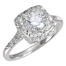 Vintage Style Round Natural Diamond Halo Ring With Accents 1.79 Ct.