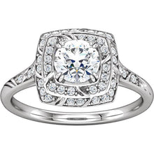 Vintage Style Round Natural Diamond Halo Ring With Accents 1.79 Ct.