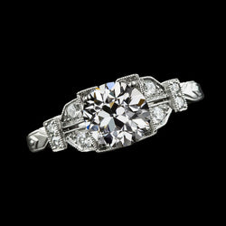 Vintage Style Round Old Mine Cut Real Diamond Ring 3 Carats Jewelry