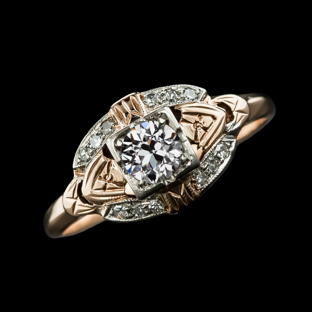 Vintage Style Round Old Miner Genuine Diamond Ring Gold 2.75 Carats Jewelry