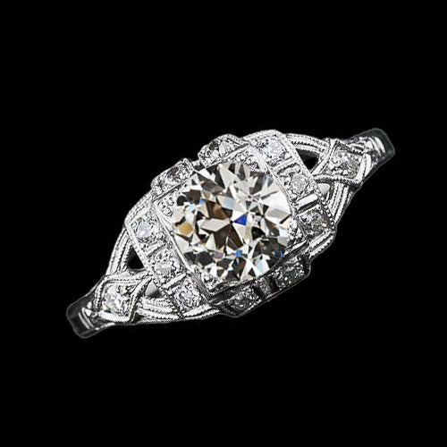 Vintage Style Round Old Miner Real Diamond Wedding Ring 2.50 Carats