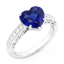 Vintage Style Sapphire Ring Heart Cut