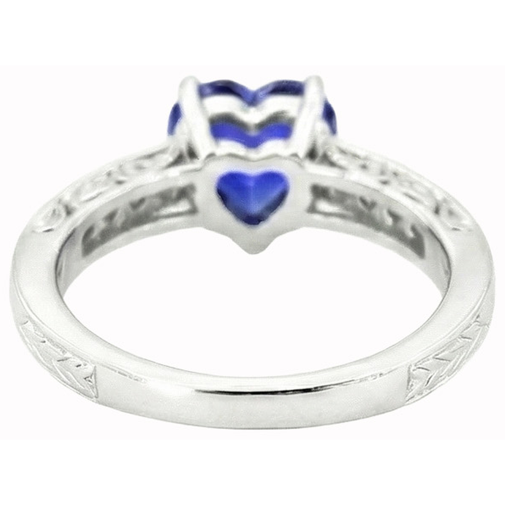 Vintage Style Sapphire Ring Heart Cut
