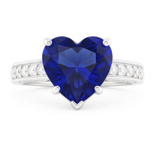 Vintage Style Sapphire Ring Heart Cut