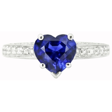 Vintage Style Sapphire Ring Heart Cut