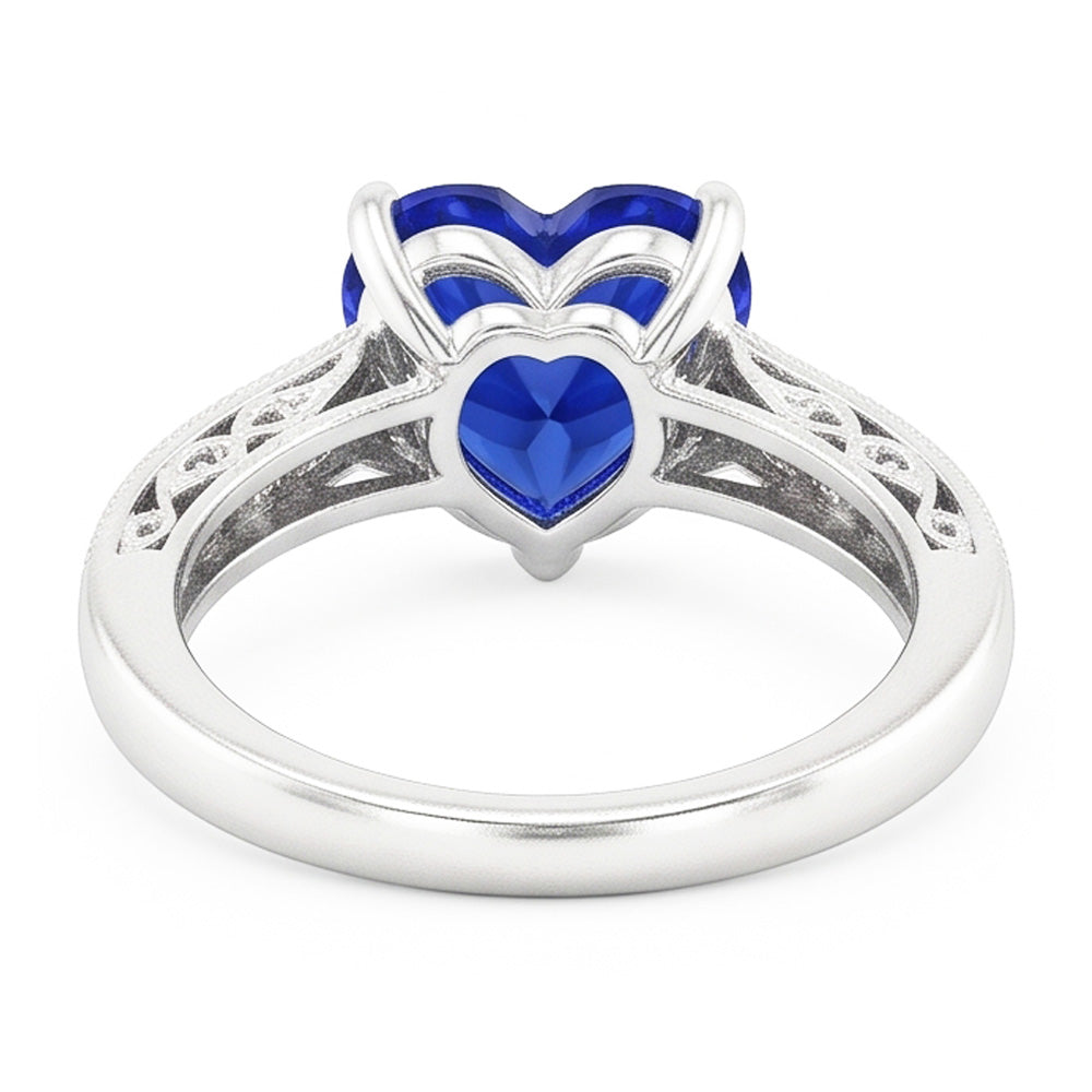 Vintage Style Sapphire Ring Heart Cut
