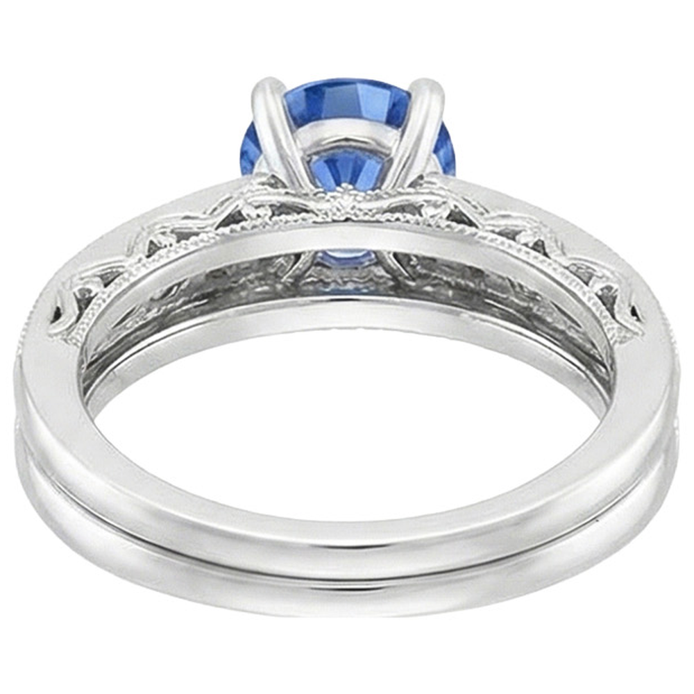 Vintage Style Sapphire Wedding Set
