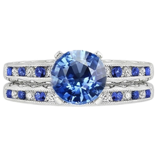 Vintage Style Sapphire Wedding Set