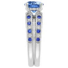 Vintage Style Sapphire Wedding Set