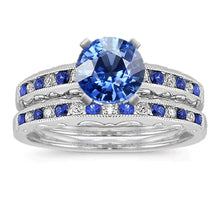 Vintage Style Sapphire Wedding Set