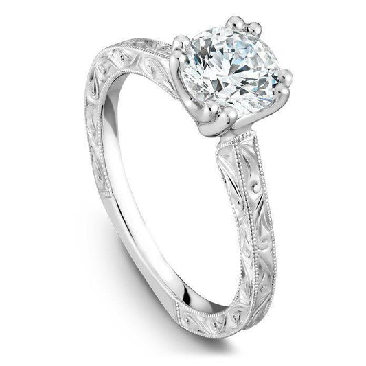 Vintage Style Solitaire 2 Carat Natural Diamond Engagement Ring White Gold 14K