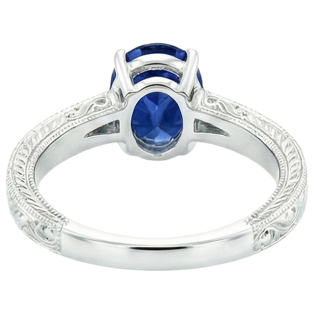 Vintage Style Solitaire Oval Natural Blue Ceylon Sapphire 4.50 Carats