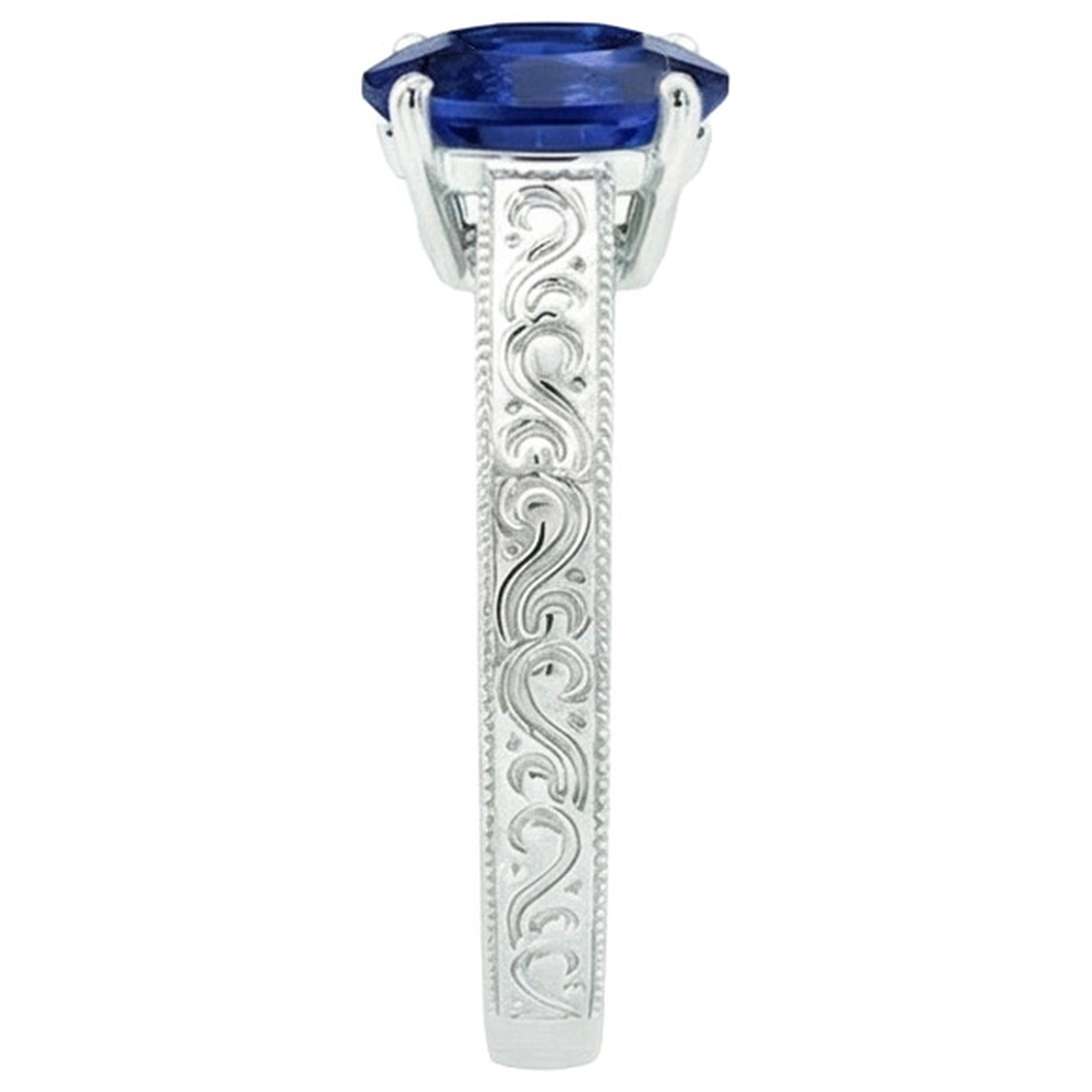 Vintage Style Solitaire Oval Natural Blue Ceylon Sapphire 4.50 Carats