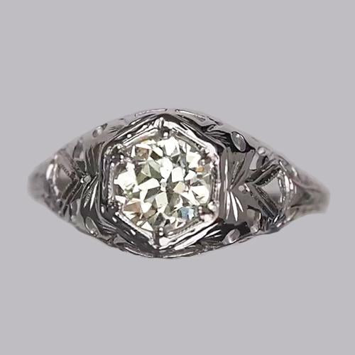 Vintage Style Solitaire Ring Round Old Mine Cut Natural Diamond 1.25 Carats
