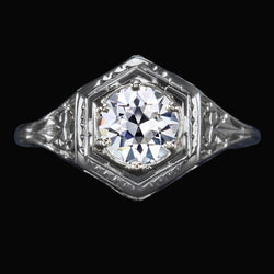 Vintage Style Solitaire Ring Round Old Mine Cut Natural Earth Mined Diamond 2 Carats Gold