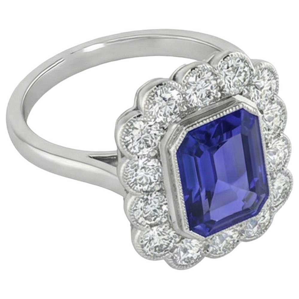 Vintage Style Tanzanite Cocktail Ring