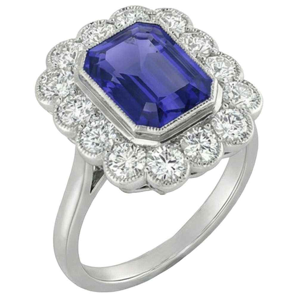 Vintage Style Tanzanite Cocktail Ring