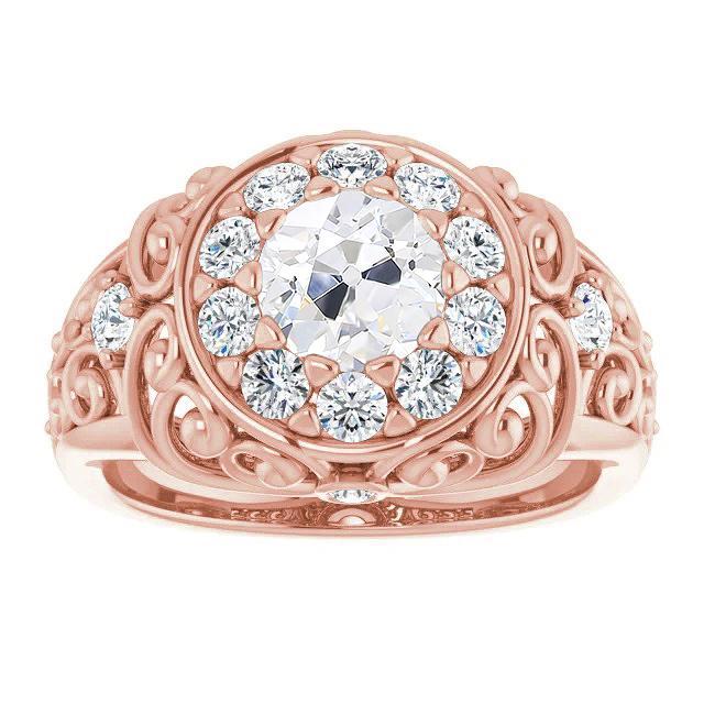 Vintage Style Wedding Ring Round Old Mine Cut Real Diamond 5.25 Carats