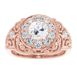 Vintage Style Wedding Ring Round Old Mine Cut Natural Earth Mined Diamond 5.25 Carats