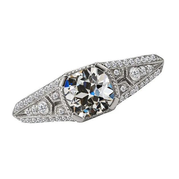 Genuine Diamond Anniversary Ring 4 ct 14 Karat White Gold – main view